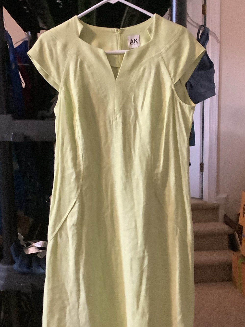 Anne Klein Light Green Midi Dress, linen‎